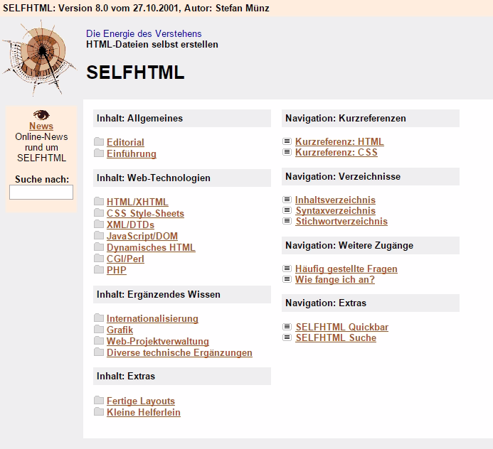 Screenshot selfhtml via archiive.org